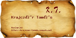 Krajczár Tamás névjegykártya